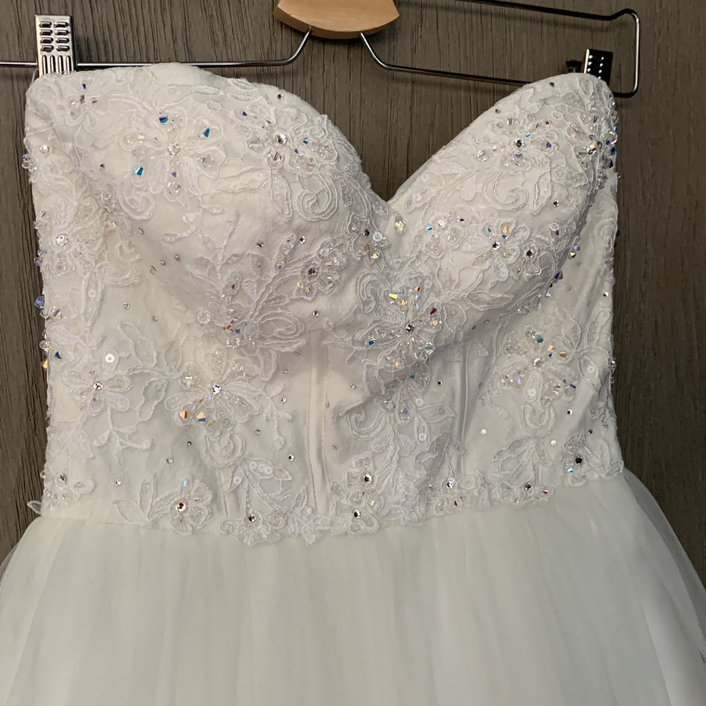 Strapless corset style wedding dress